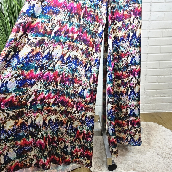 Anthropologie Judith March Rainbow Halter Maxi Wide Leg Jumpsuit Large - Picture 7 of 11